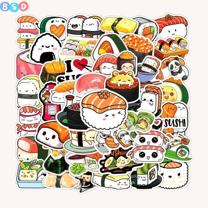 Autocollant kawaii Sushi