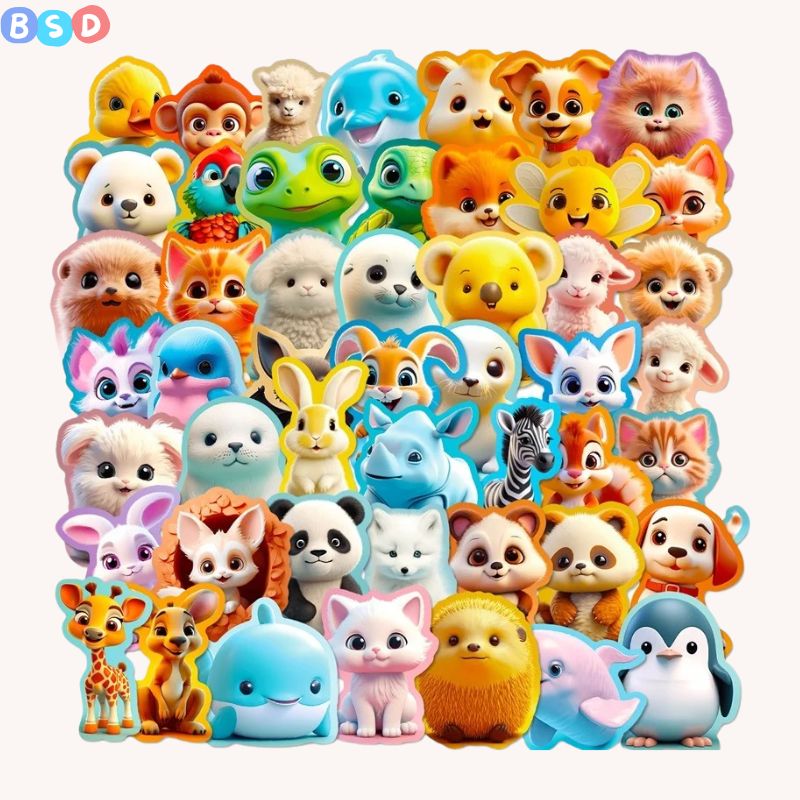 Autocollant kawaii Les petits monstres