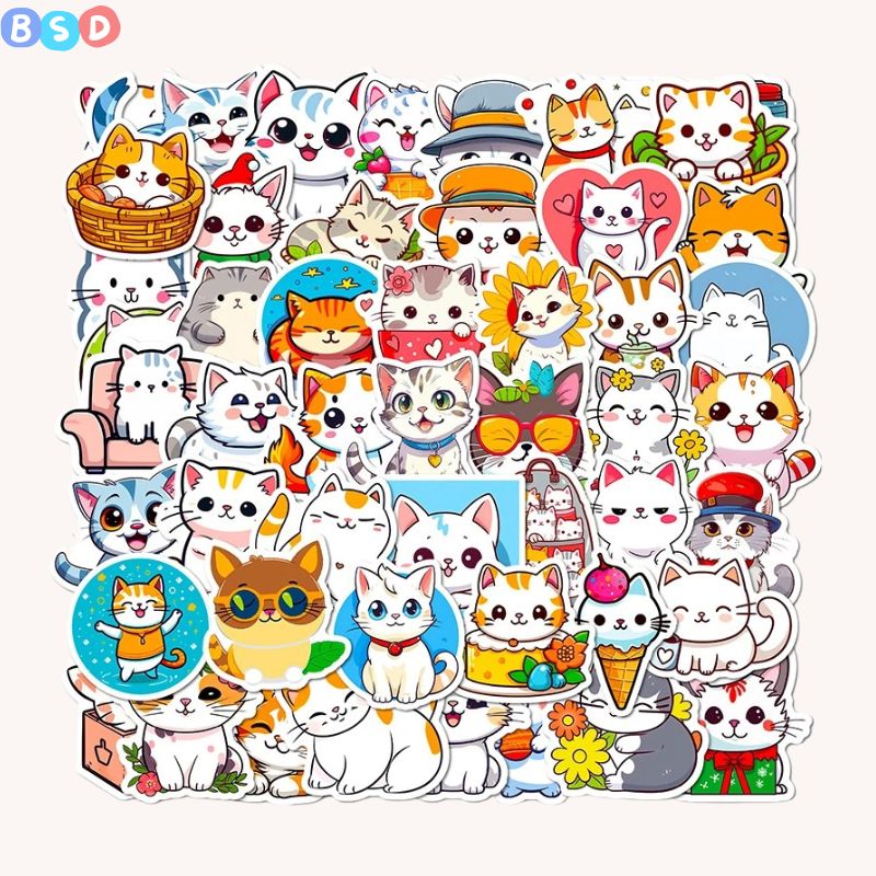 Autocollant kawaii Les chatons